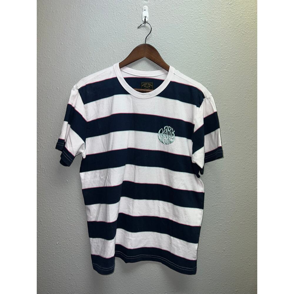 Dark Seas Striped Shirt Division Pink Blue Green Tee Y2K 2000s Medium